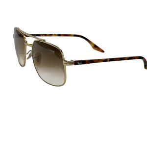 Ray-Ban RB 3699 001/51 56 18 145 2N Arista Gold Frame Sunglasses Tortoise Arms